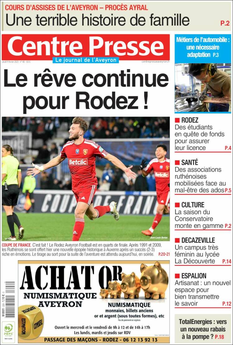 Portada de Centre Presse (France)