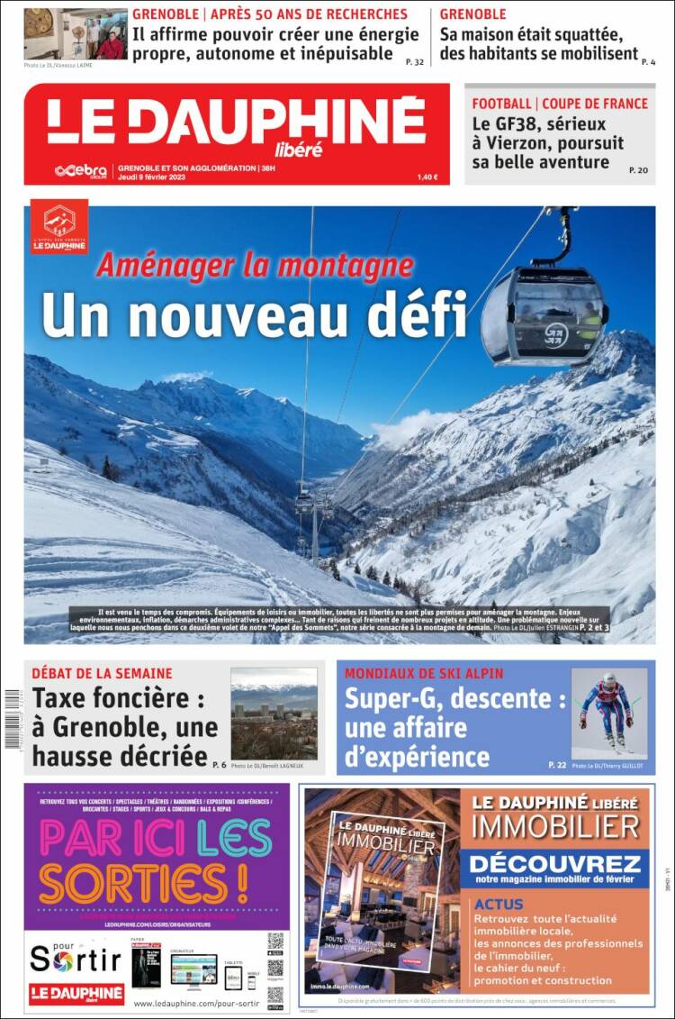 Portada de Le Dauphiné Libéré (France)