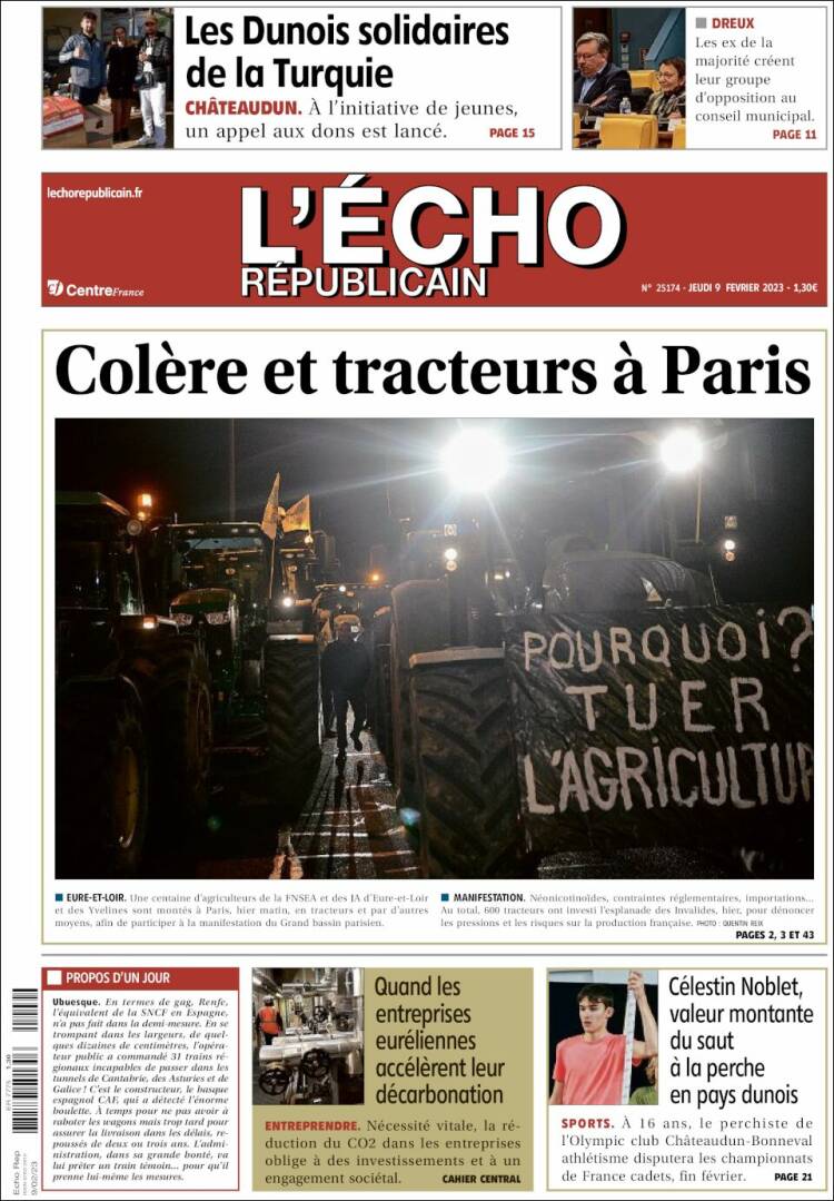 Portada de L'Echo Républicain (France)