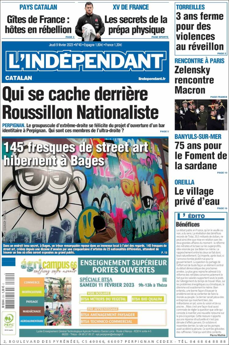 Portada de Le Indépendant (France)