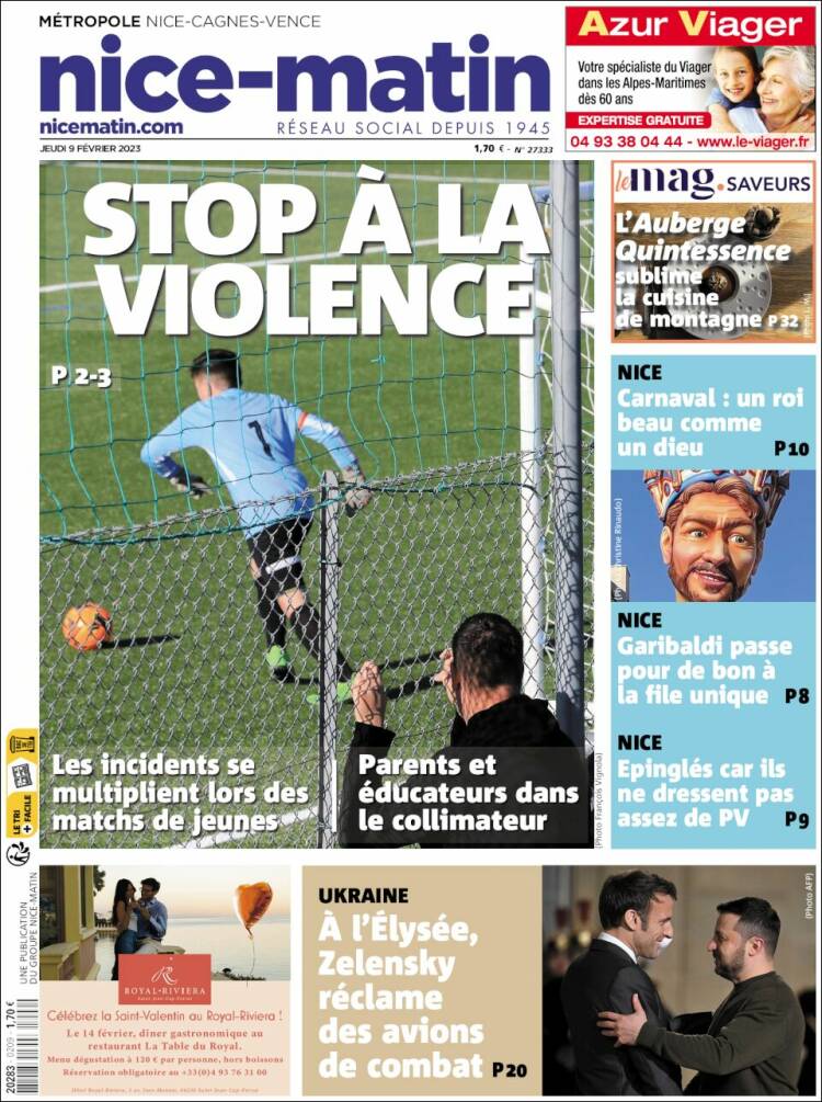 Portada de Nice-Matin (France)