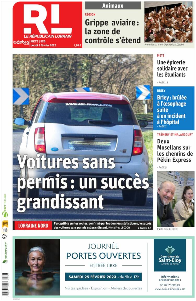 Portada de Le Republicain Lorrain (France)