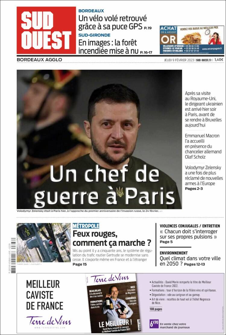 Portada de Sud Ouest (France)