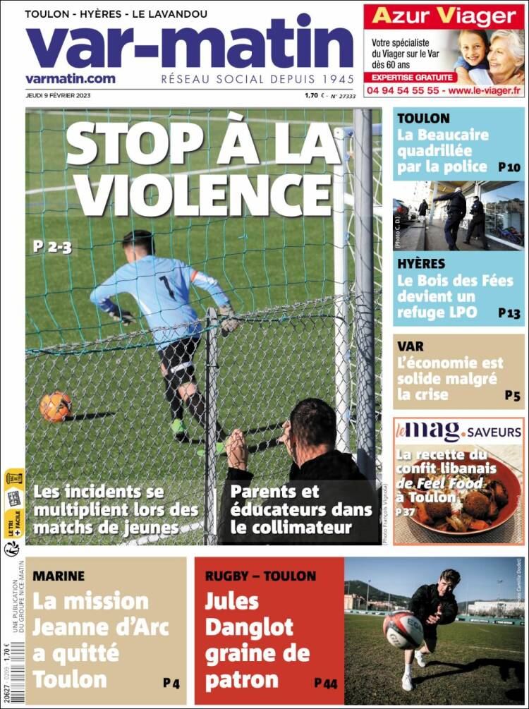 Portada de Var-Matin (France)