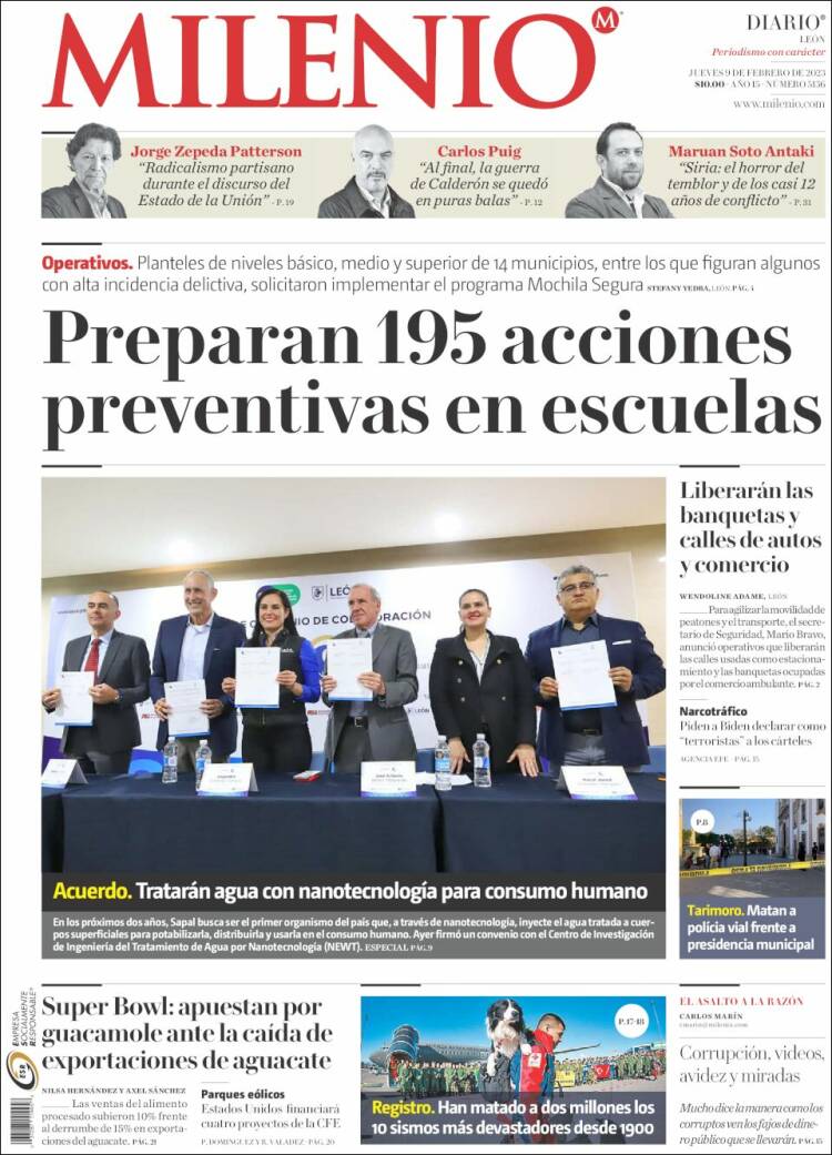 Portada de Milenio de León (México)