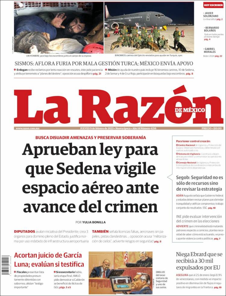 Portada de La Razón (México)