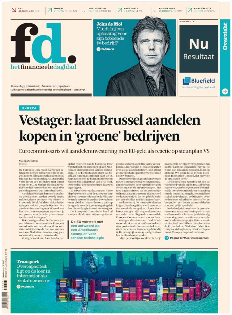 Portada de Het Financieele Dagblad (Pa&iacute;ses Bajos)