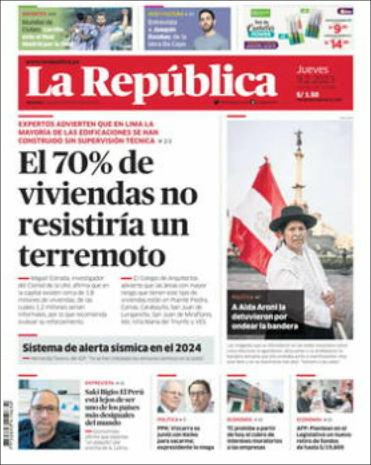 Portada de La Republica (Perú)