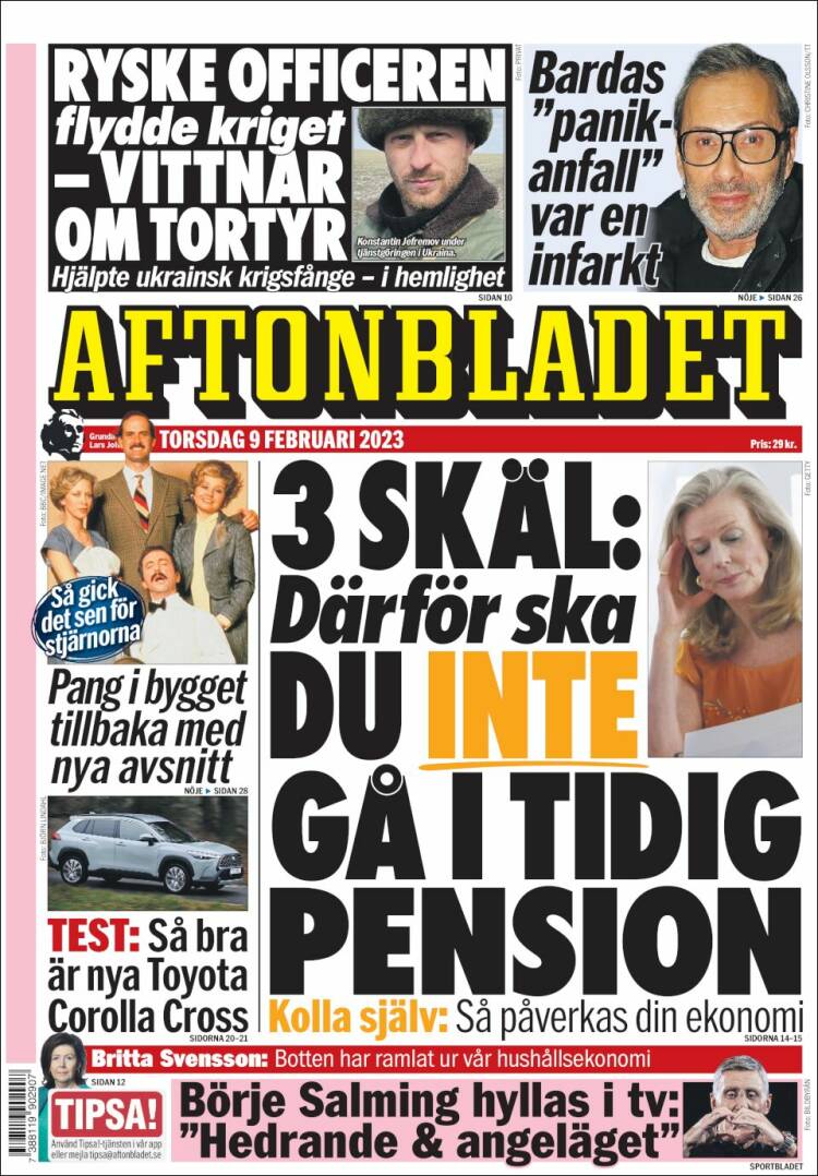 Portada de Aftonbladet (Suecia)