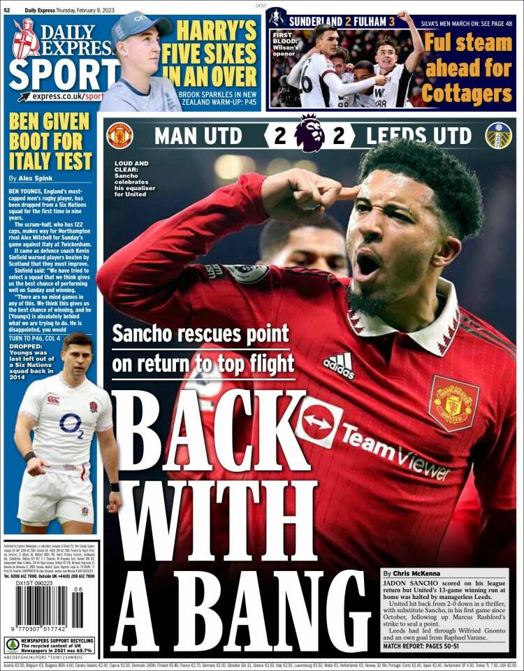 Portada de Express Sport (Reino Unido)