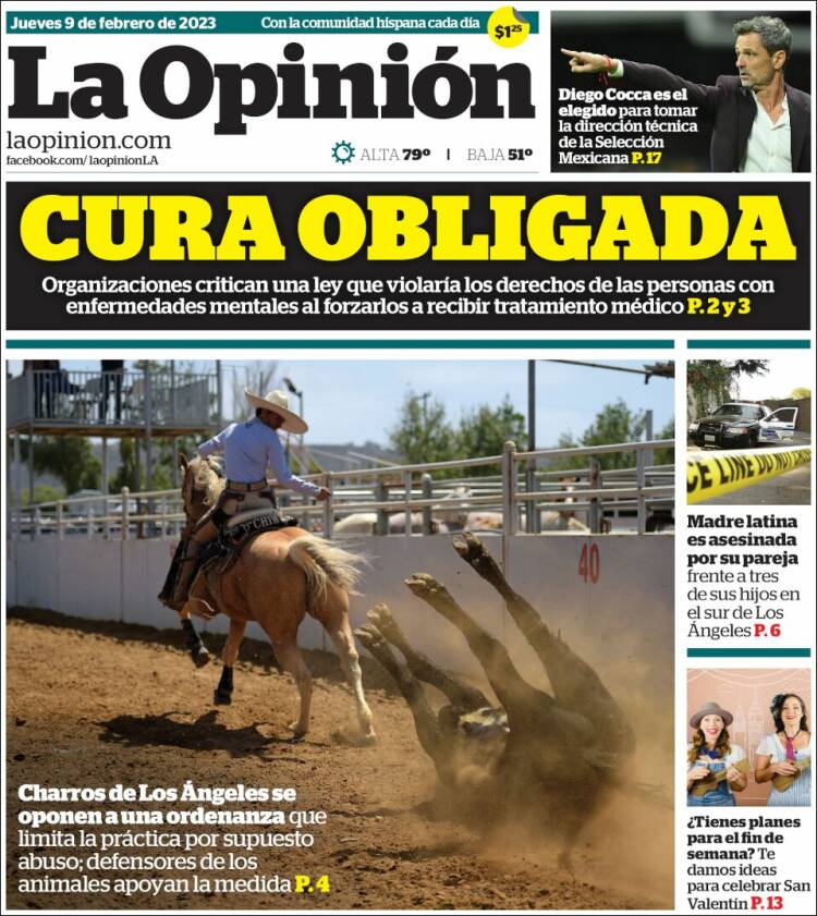 Portada de La Opinión (États-Unis)