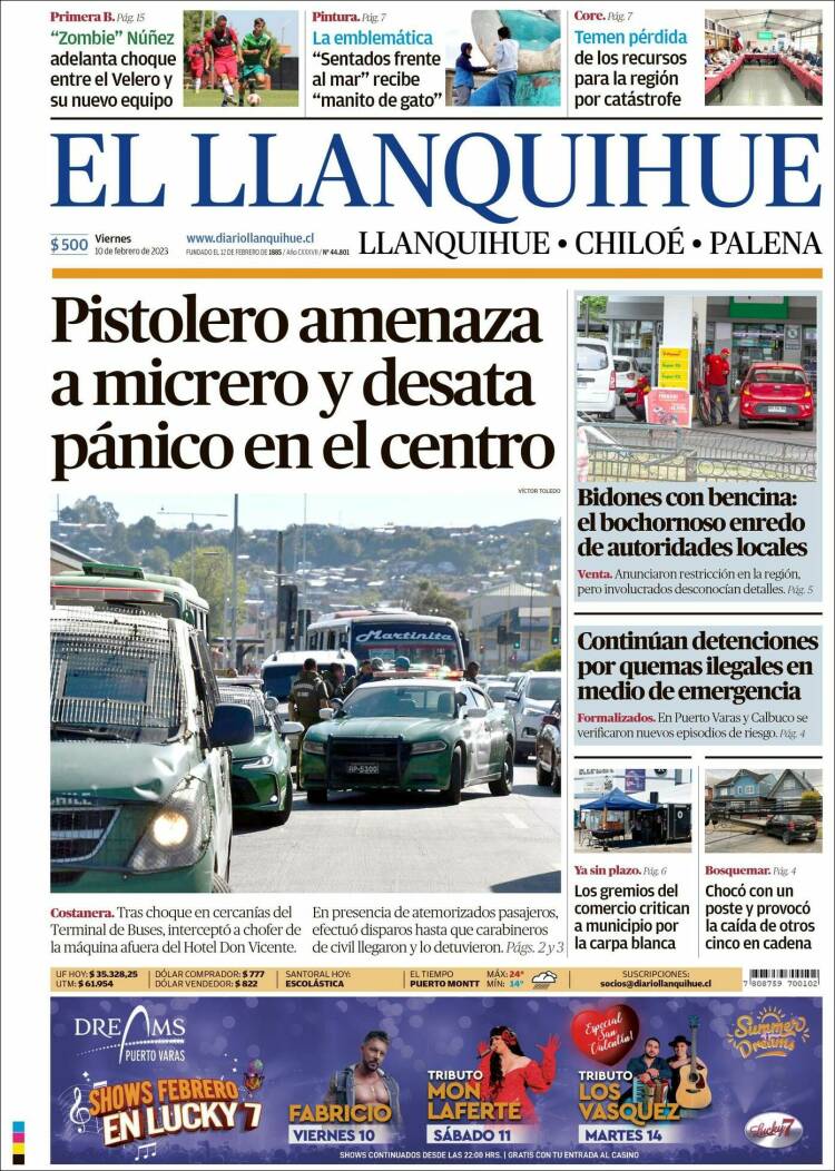 Portada de El Llanquihue (Chile)