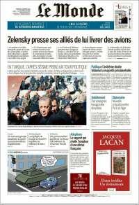 Portada de Le Monde (France)