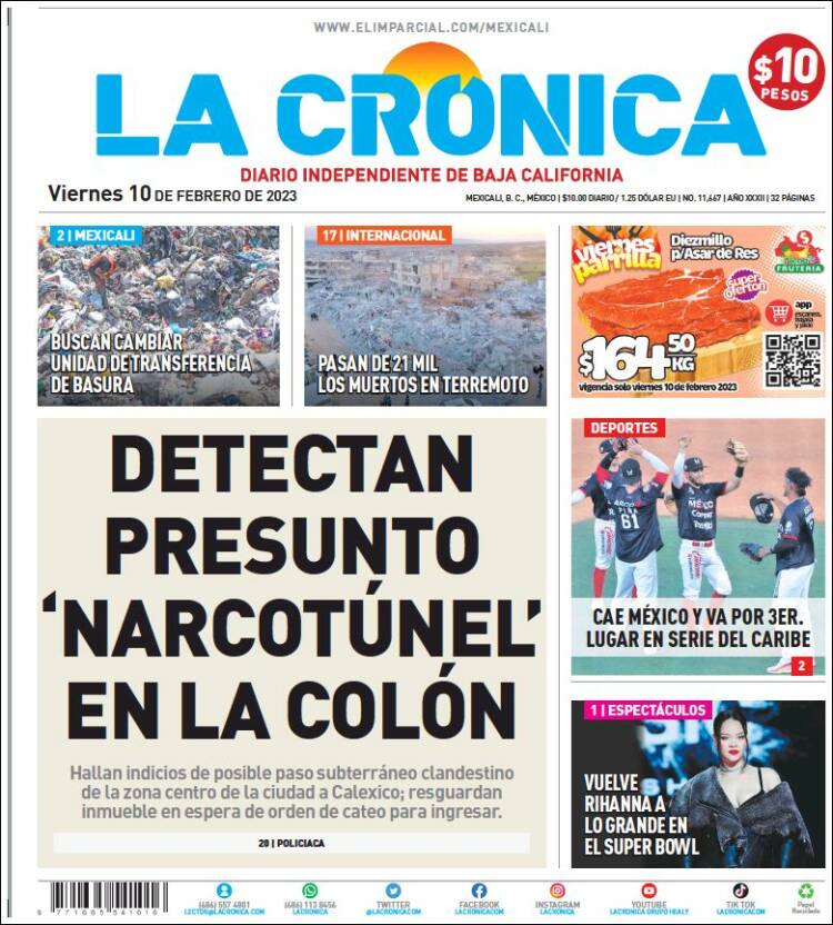 Portada de La Crónica de Baja California (México)