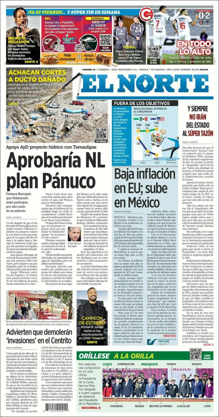 Portada de El Norte (México)