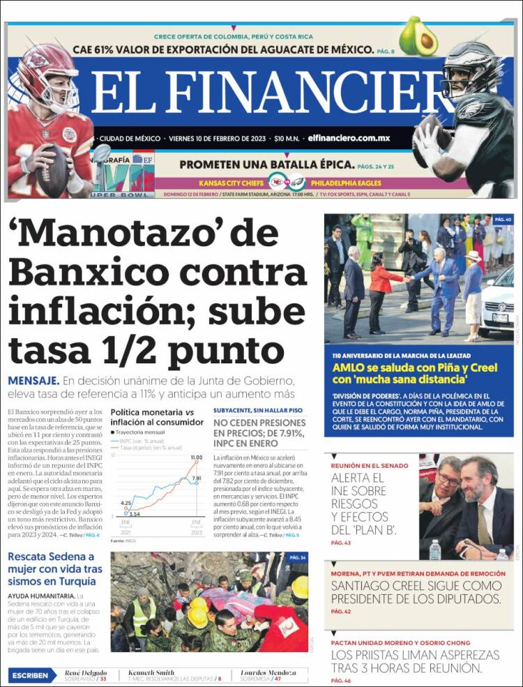 Portada de El Financiero (México)