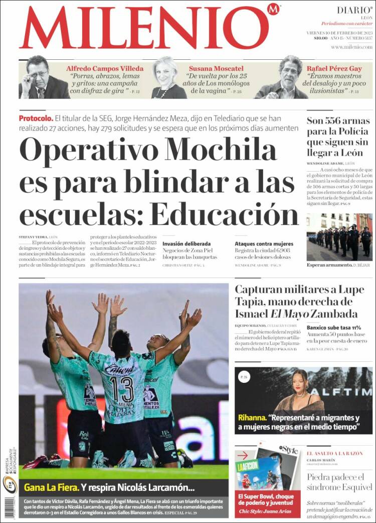 Portada de Milenio de León (México)