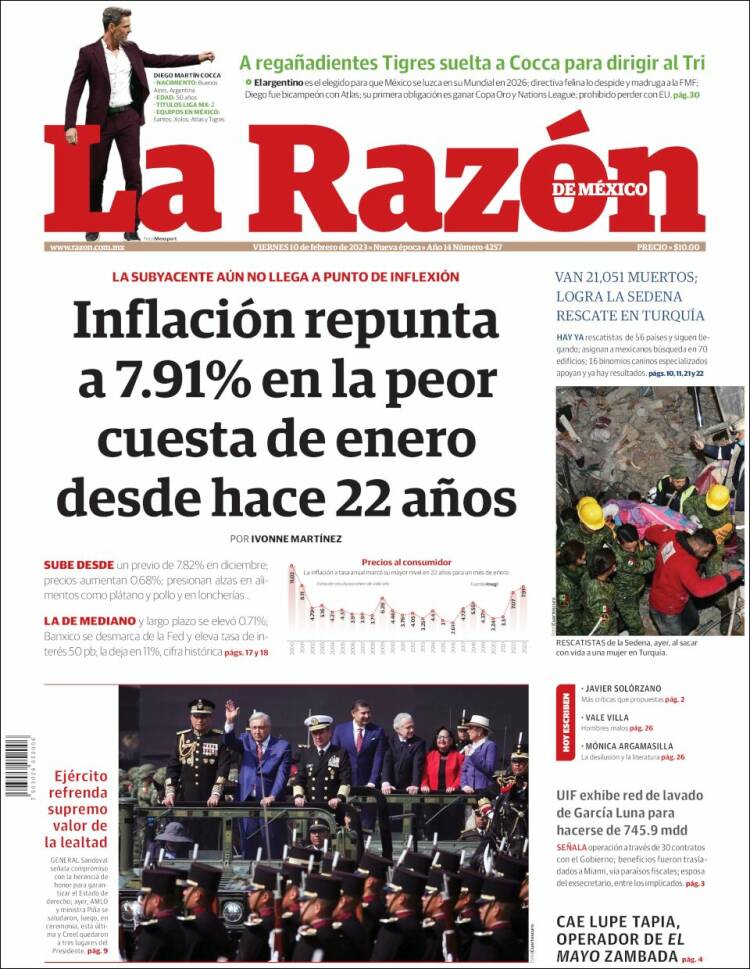 Portada de La Razón (México)