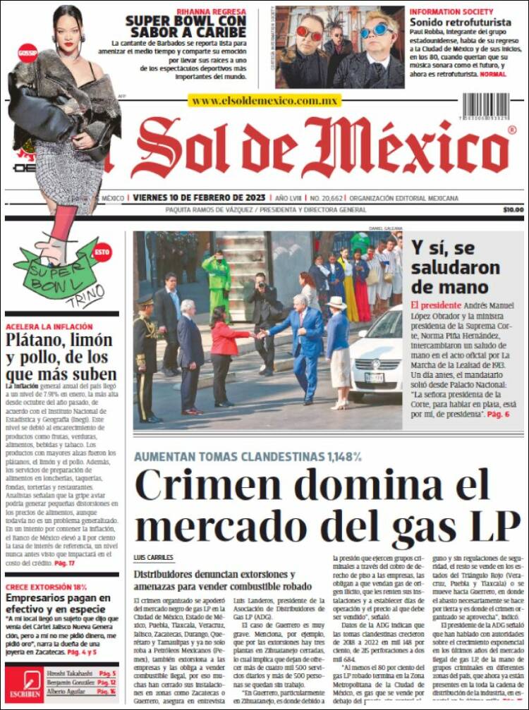 Portada de El Sol de México (México)