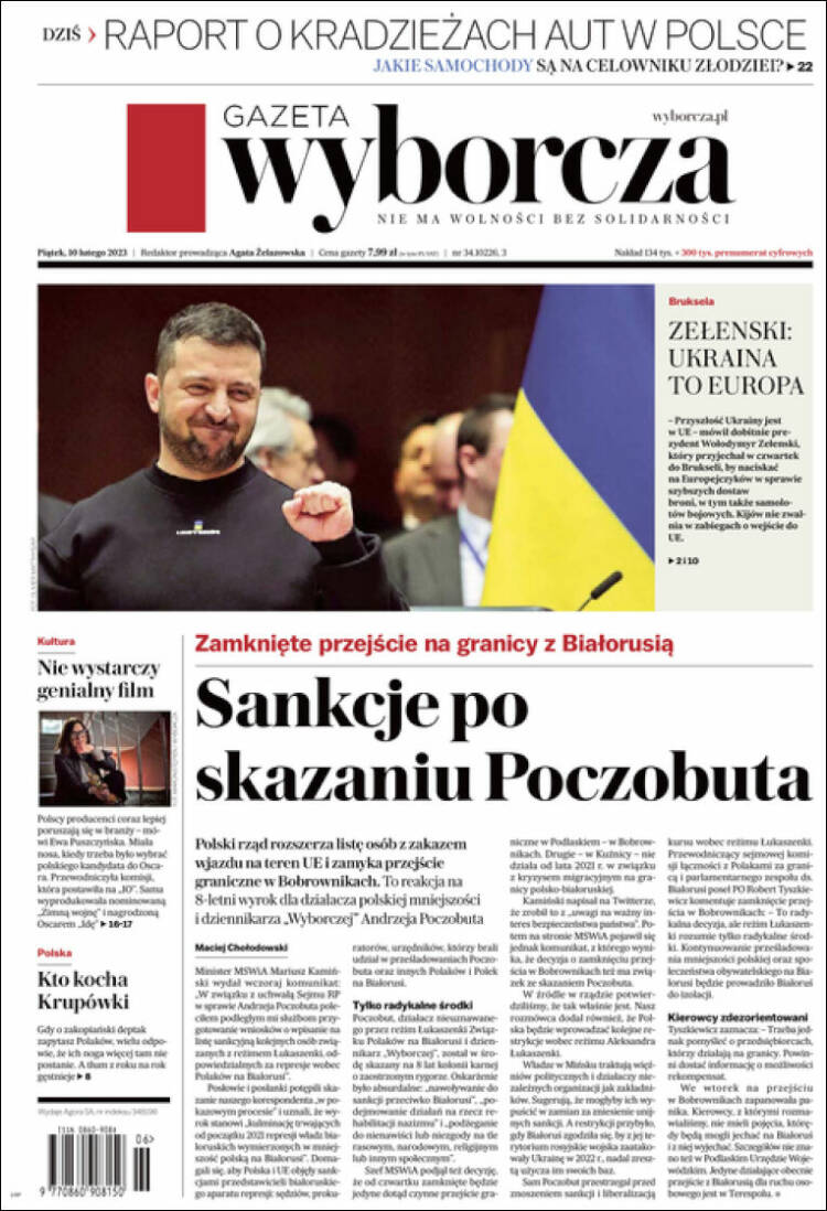 Portada de Gazeta Wyborcza (Pologne)