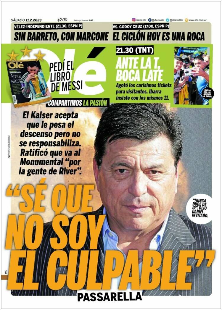 Portada de Olé (Argentina)