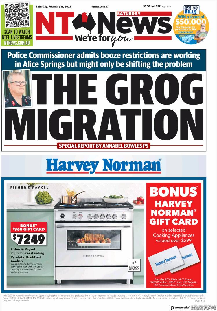Portada de Northern Territory News (Australia)