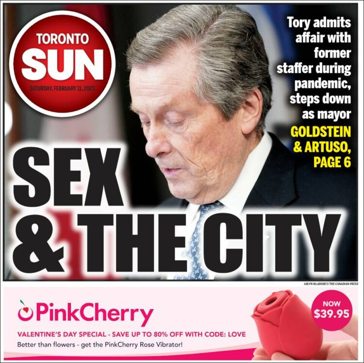 Portada de The Toronto Sun (Canada)