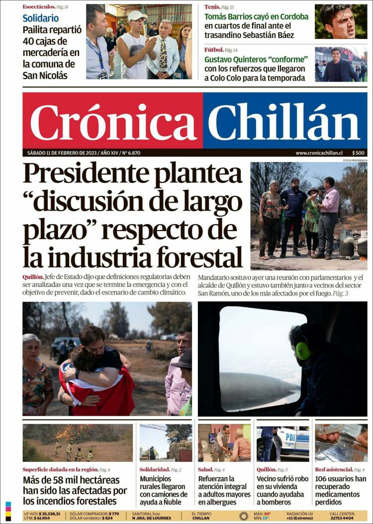 Portada de Crónica Chillán (Chile)