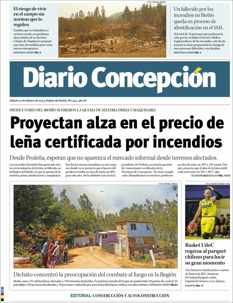 Portada de Diario de Concepción (Chile)