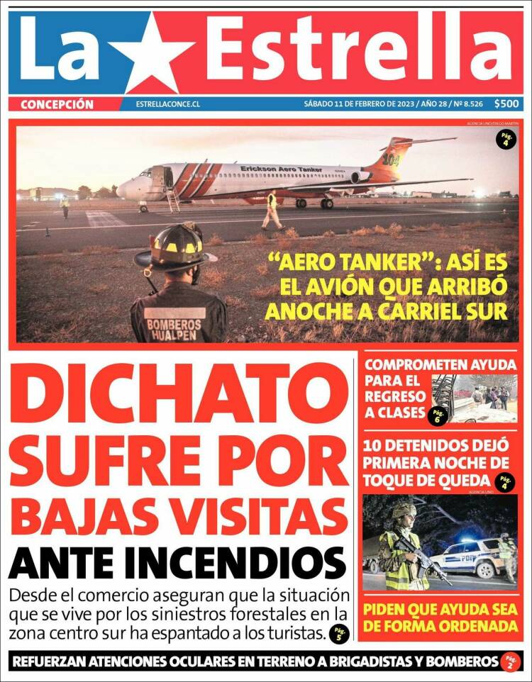 Portada de La Estrella de Concepción (Chile)