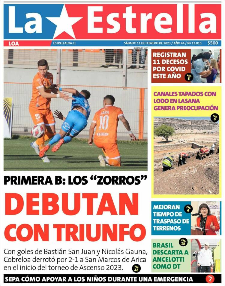 Portada de La Estrella de Loa (Chile)