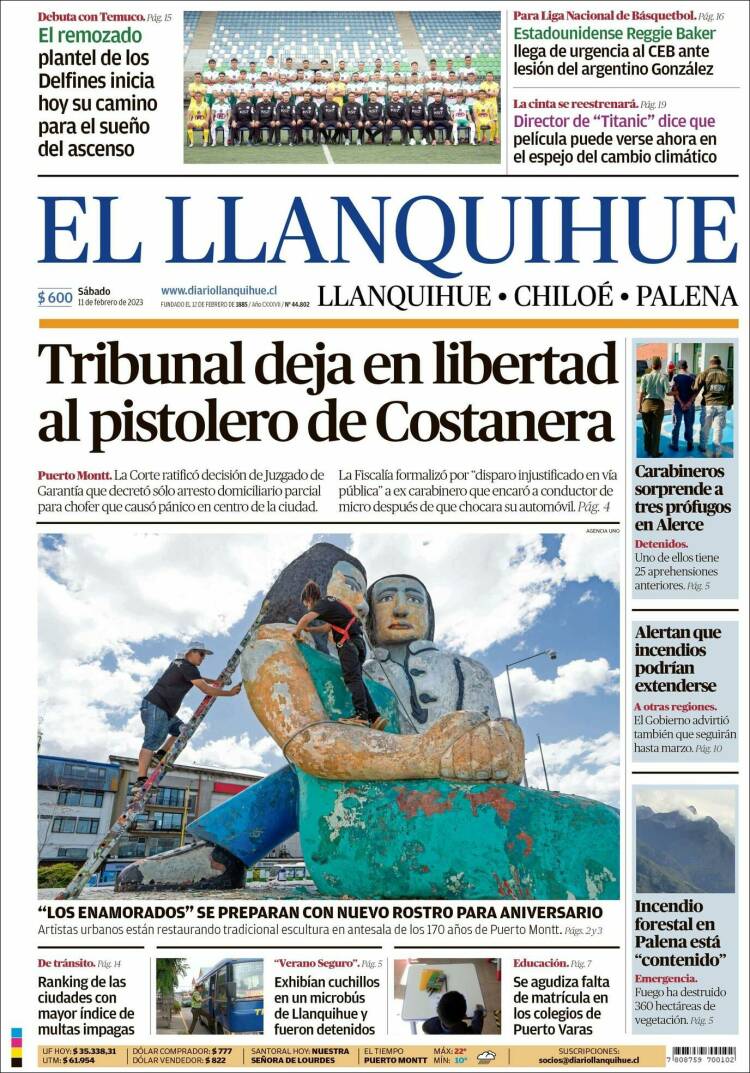 Portada de El Llanquihue (Chile)