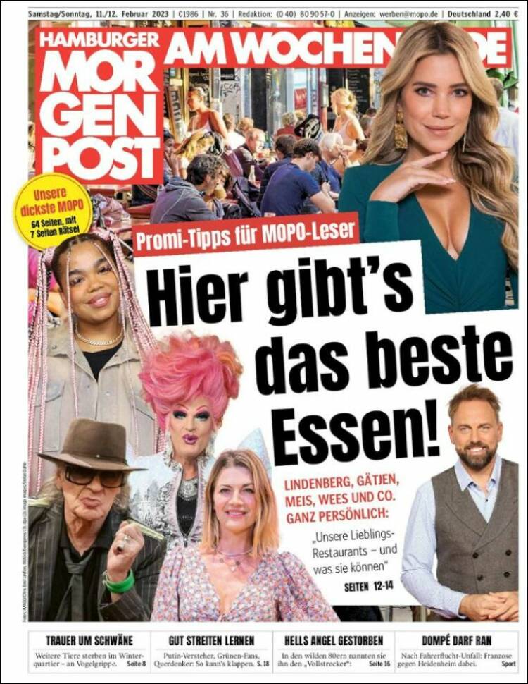 Portada de Hamburger Morgenpost  (Alemania)