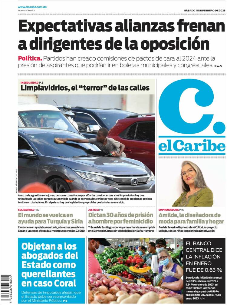 Portada de El Caribe (R. Dominicana)