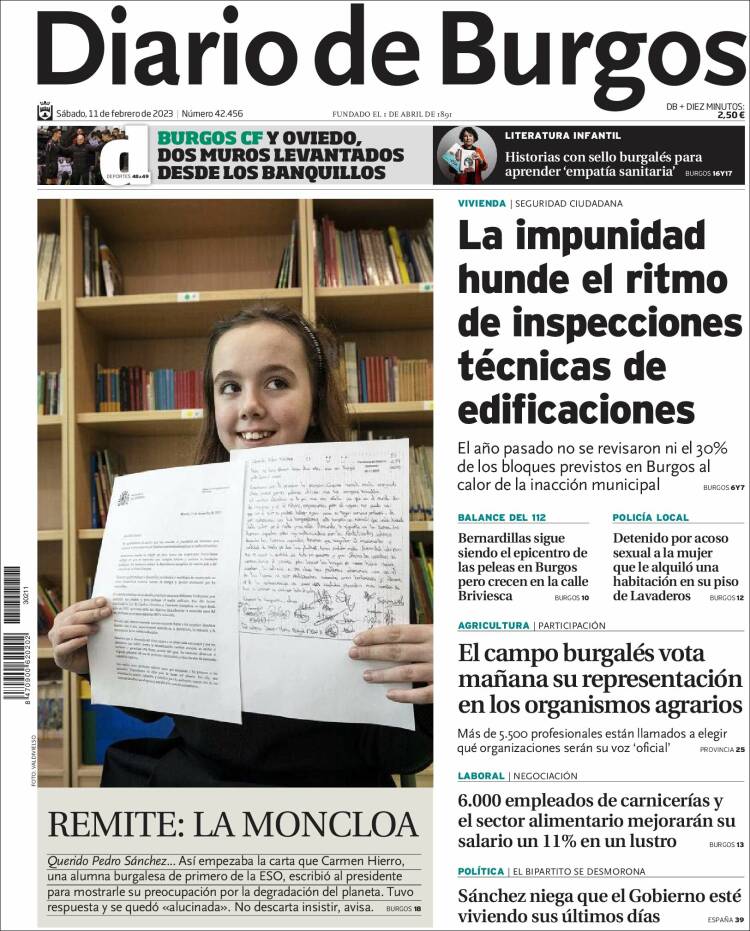 Portada de Diario de Burgos (Spain)