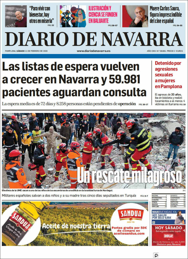 Portada de Diario de Navarra (Spain)