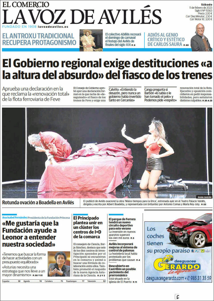 Portada de El Comercio - Avilés (Spain)