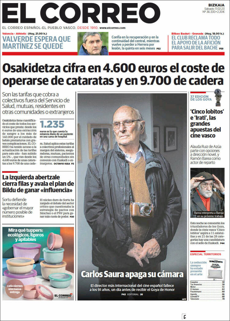 Portada de El Correo (Spain)