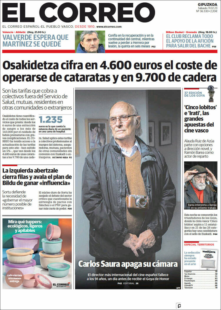 Portada de El Correo - Guipuzcoa (Spain)