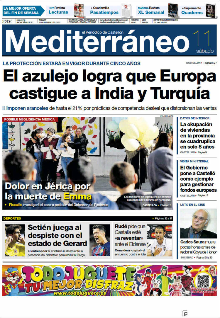 Portada de El Periódico Mediterraneo (Spain)