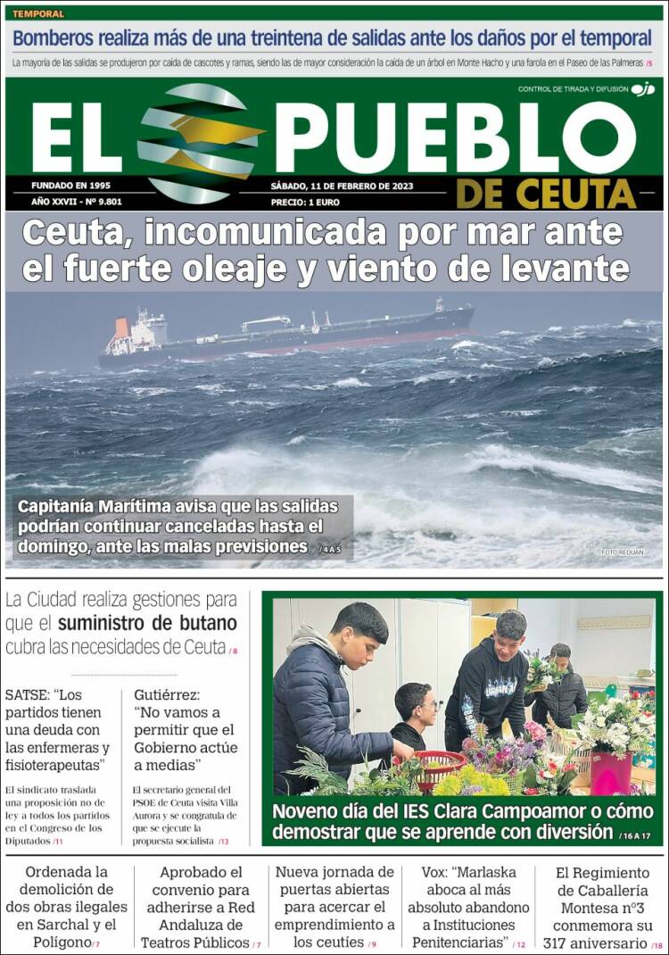 Portada de El Pueblo de Ceuta (Spain)