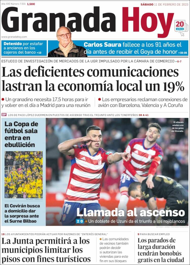 Portada de Granada Hoy (Spain)