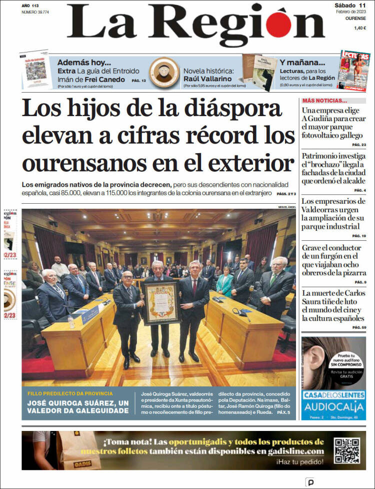 Portada de La Región de Ourense (Spain)