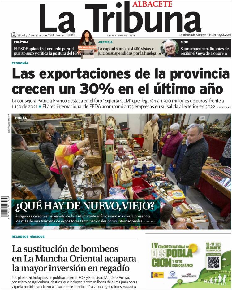 Portada de La Tribuna de Albacete (Spain)