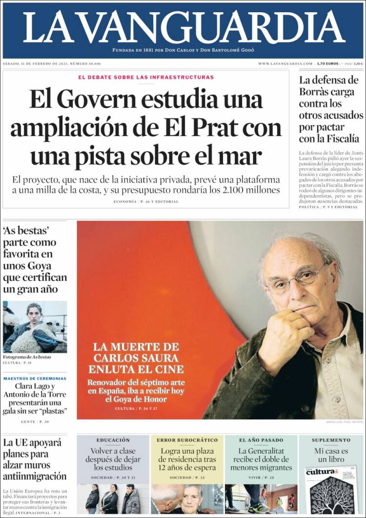 Portada de La Vanguardia (Spain)