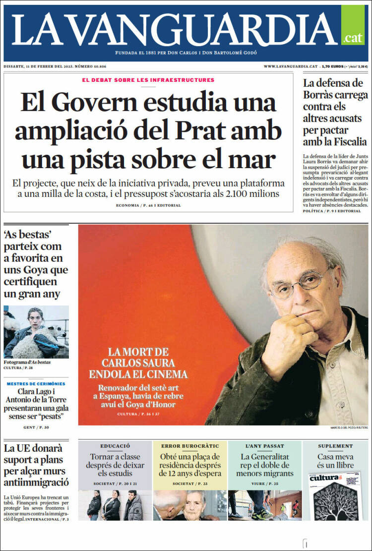 Portada de La Vanguardia (Spain)