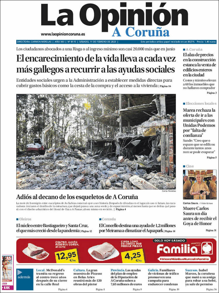 Portada de La Opinión de A Coruña (Spain)