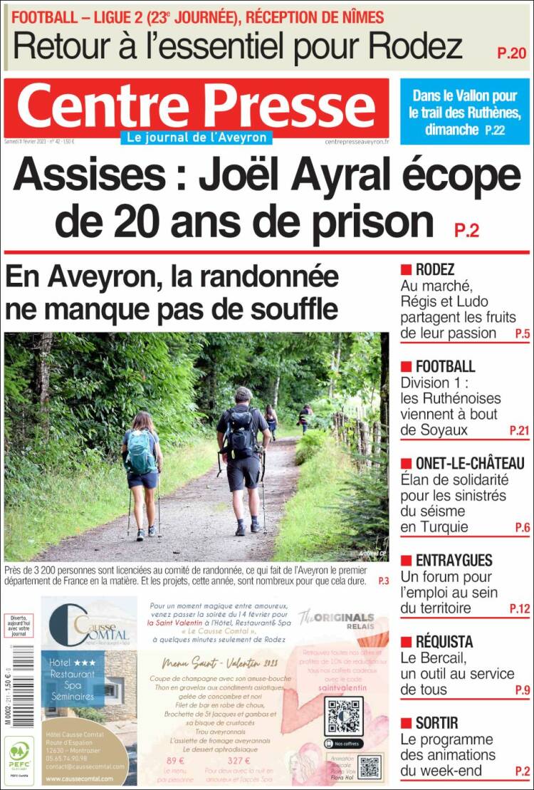 Portada de Centre Presse (France)