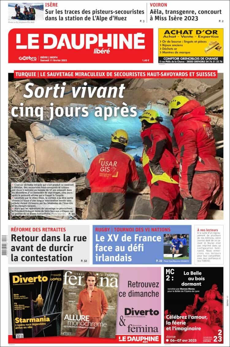 Portada de Le Dauphiné Libéré (France)