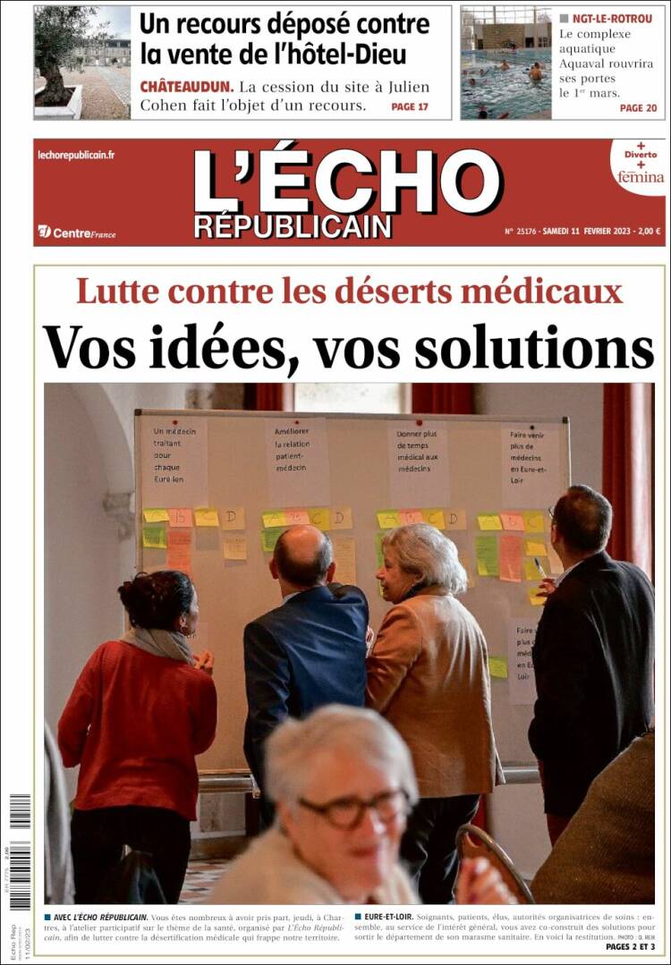 Portada de L'Echo Républicain (France)